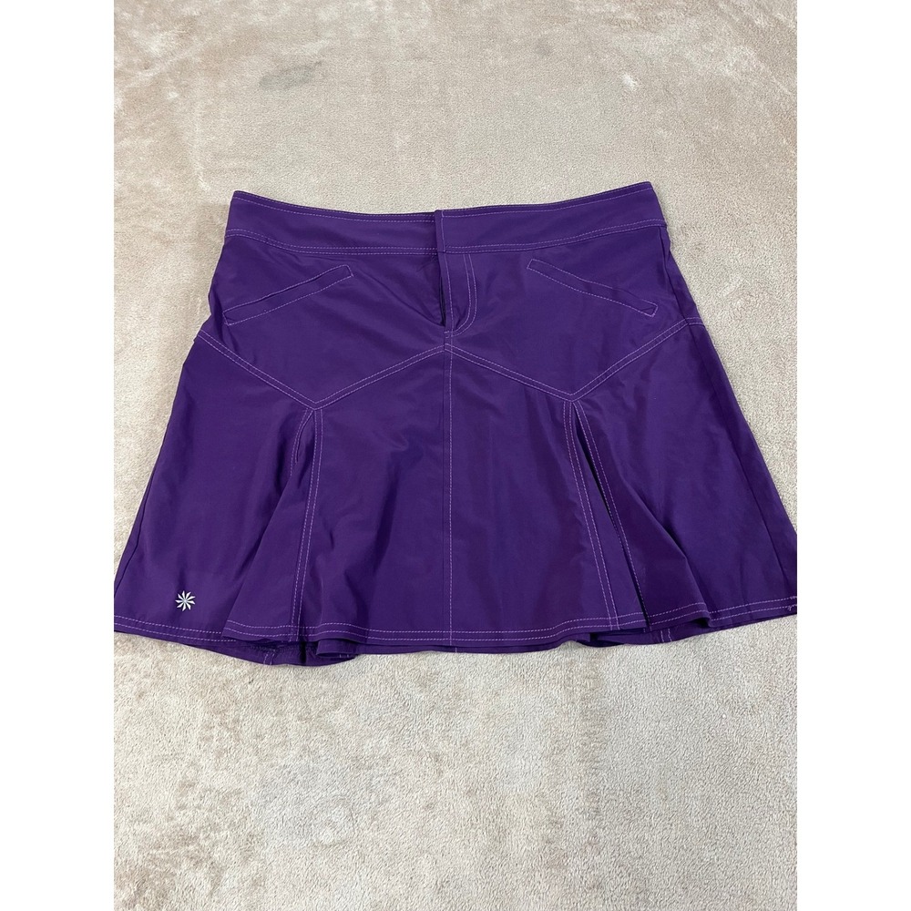 Athleta All Terrain Skirt Women's 14 Purple Polyester Hiking Travel Outdoor EUC